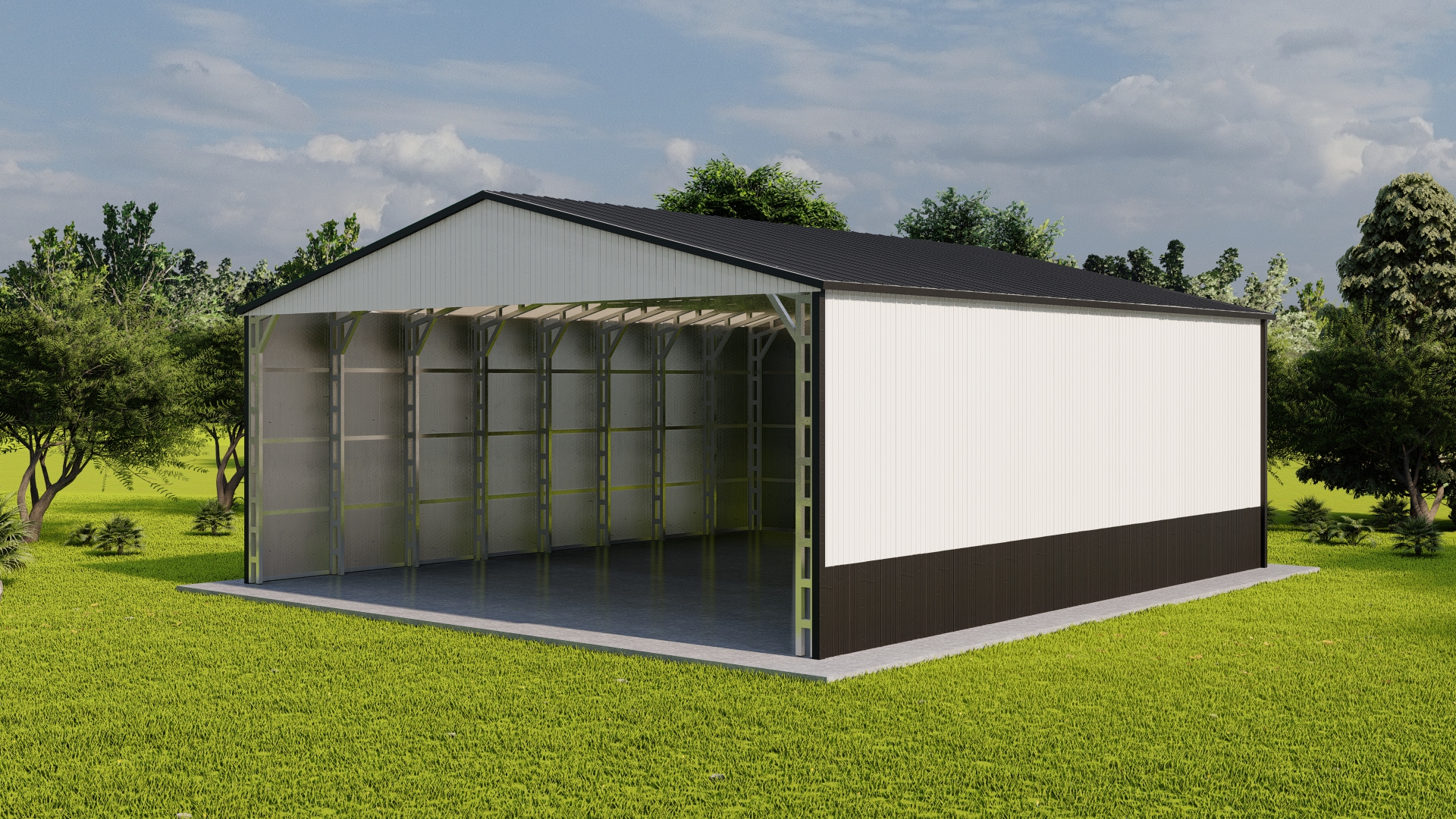 Commercial and wide-span metal structures, up to 40 feet wide